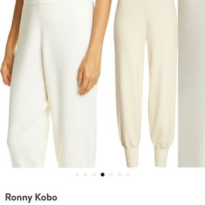 RONNY KOBO Knit Joggers, White, Size XS x-small